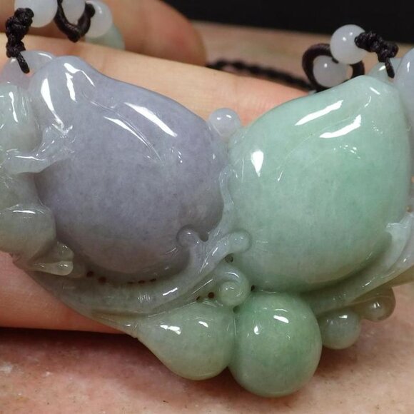 Certified Green Lavender Natural A Jade jadeite pendant Frog Toad Peach 风水蟾蜍 790 - Picture 3 of 10